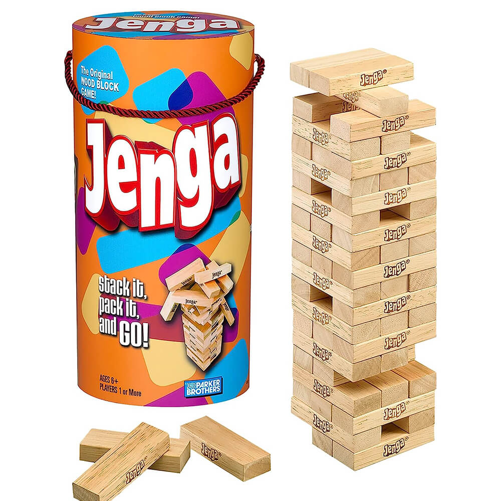 WOODEN JENGA GAME JAR