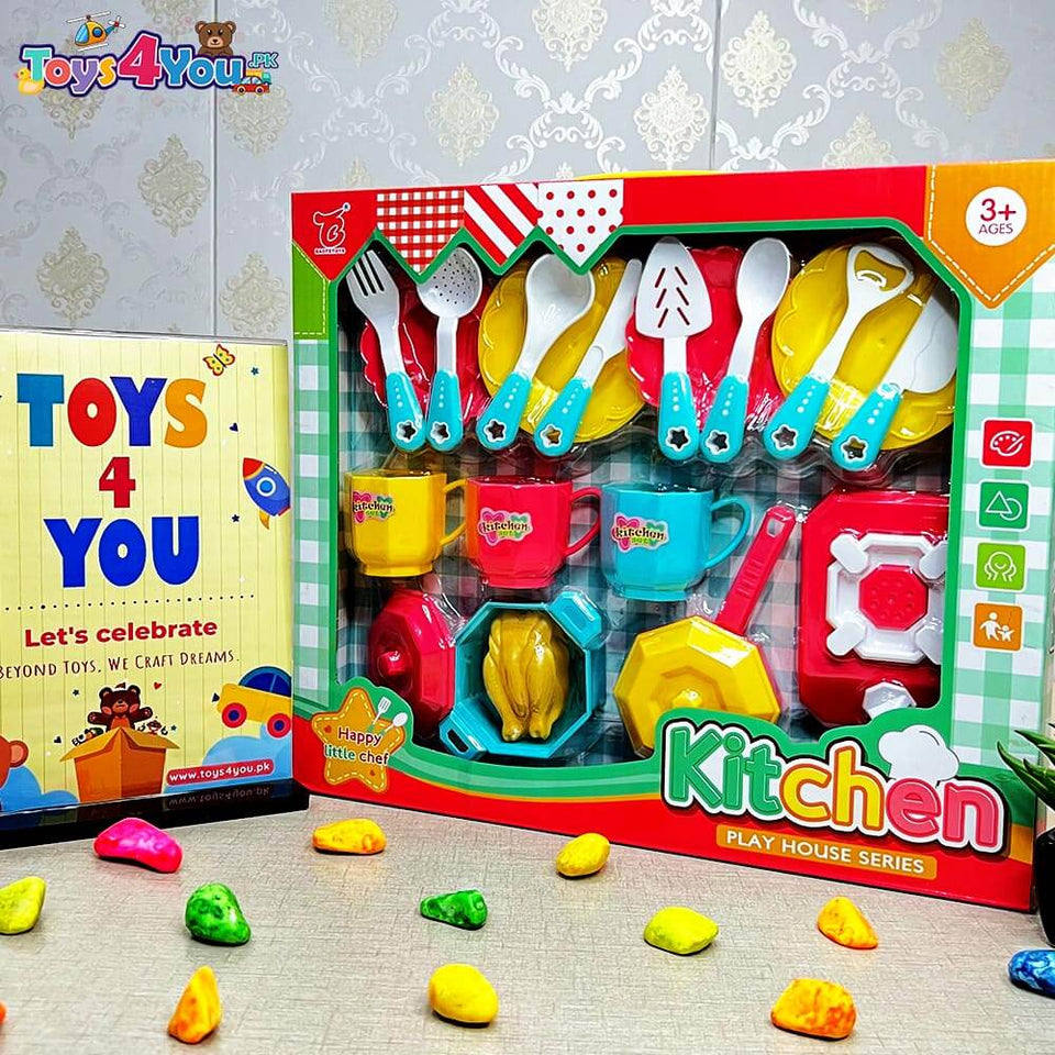 HAPPY LITTLE CHEF KITCHEN PLAY HOUSE SET 19 PIECE –