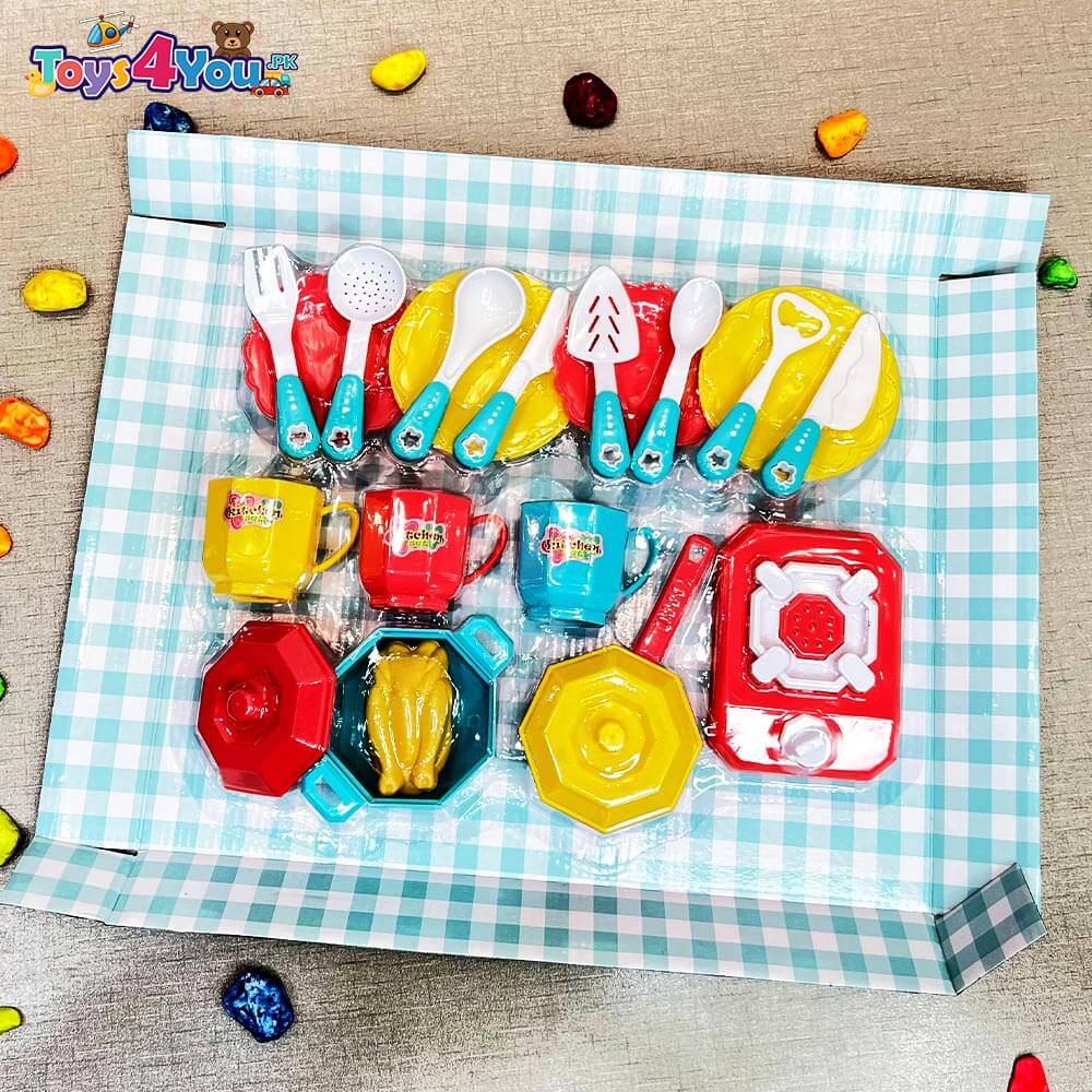 HAPPY LITTLE CHEF KITCHEN PLAY HOUSE SET - 19 PIECE