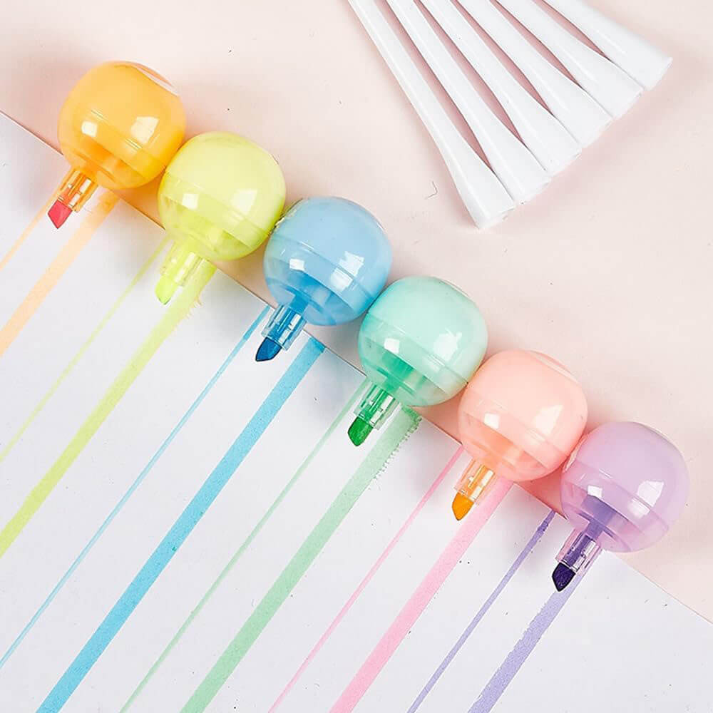 COLORFUL MARKALE PEN HIGHLIGHTER - 6 PCS