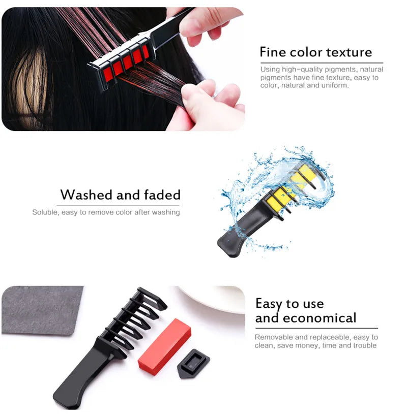 INSTANT BLENDABLE HAIR COLOR COMB - 3 PCS