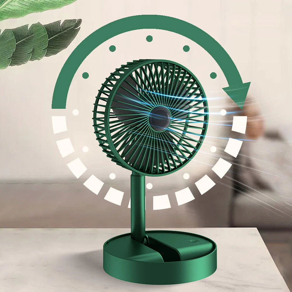 PORTABLE RECHARGEABLE TELESCOPIC FOLDING FAN