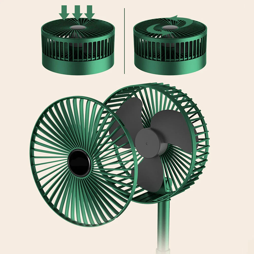 PORTABLE RECHARGEABLE TELESCOPIC FOLDING FAN