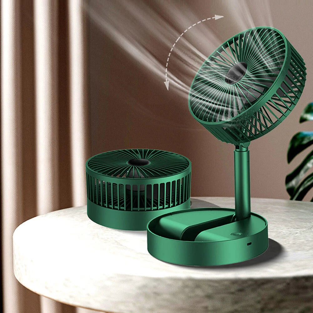 PORTABLE RECHARGEABLE TELESCOPIC FOLDING FAN