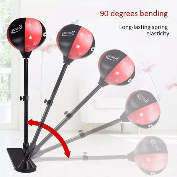 KIDS BOXING STAND GLOVES & PUMP (HEIGHT-ADJUSTABLE)