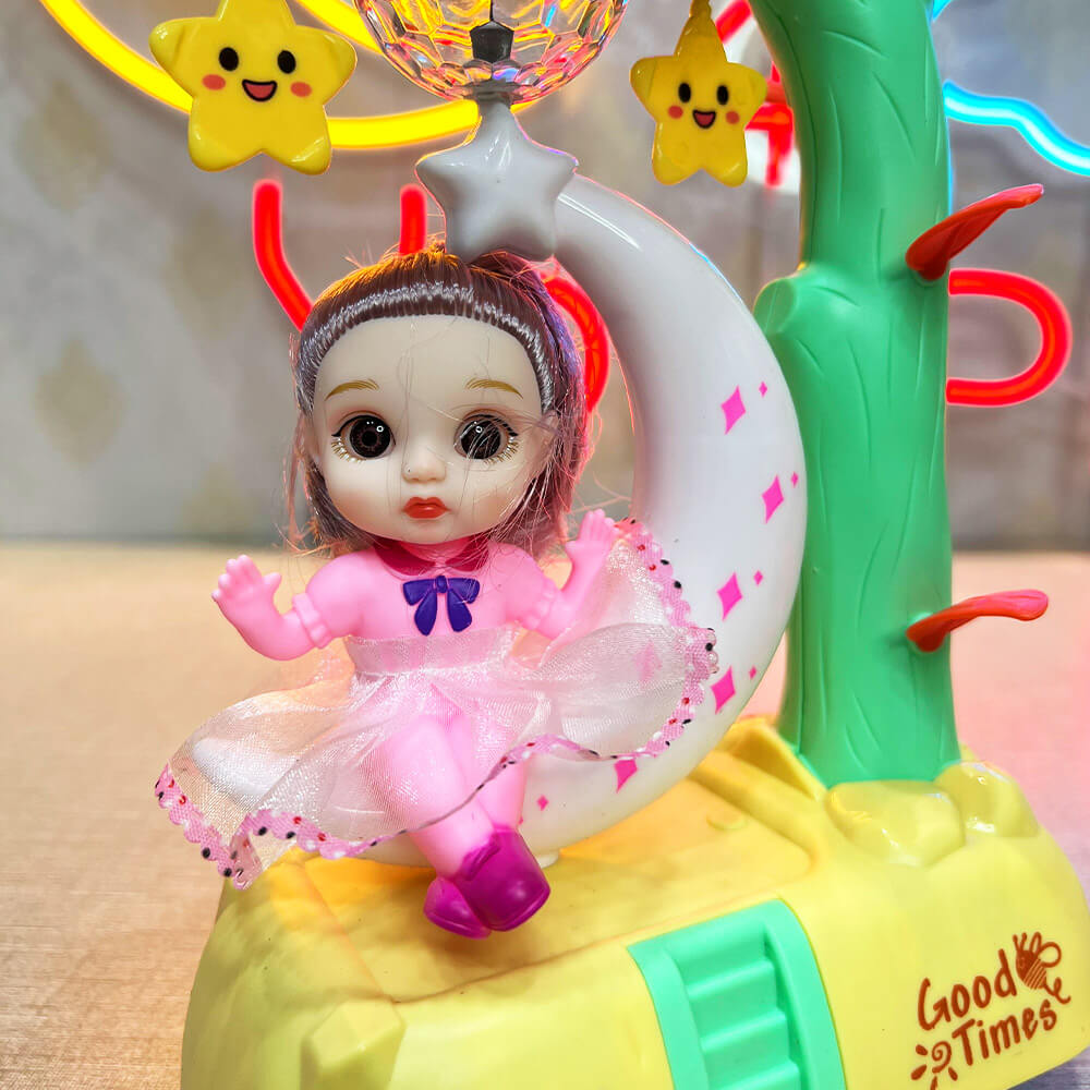 MUSICAL SWING DOLL WITH ROTATING MOON