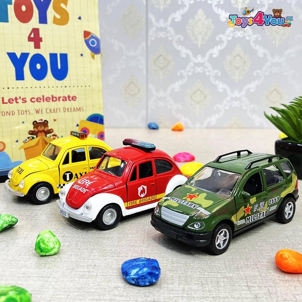 PACK OF 3 KIDS METAL DINKEY CAR COLLECTION