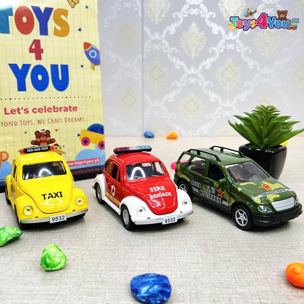 PACK OF 3 KIDS METAL DINKEY CAR COLLECTION