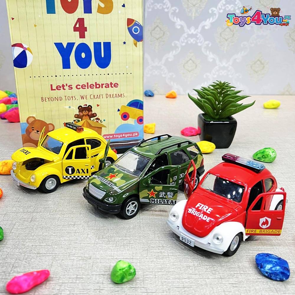 PACK OF 3 KIDS METAL DINKEY CAR COLLECTION