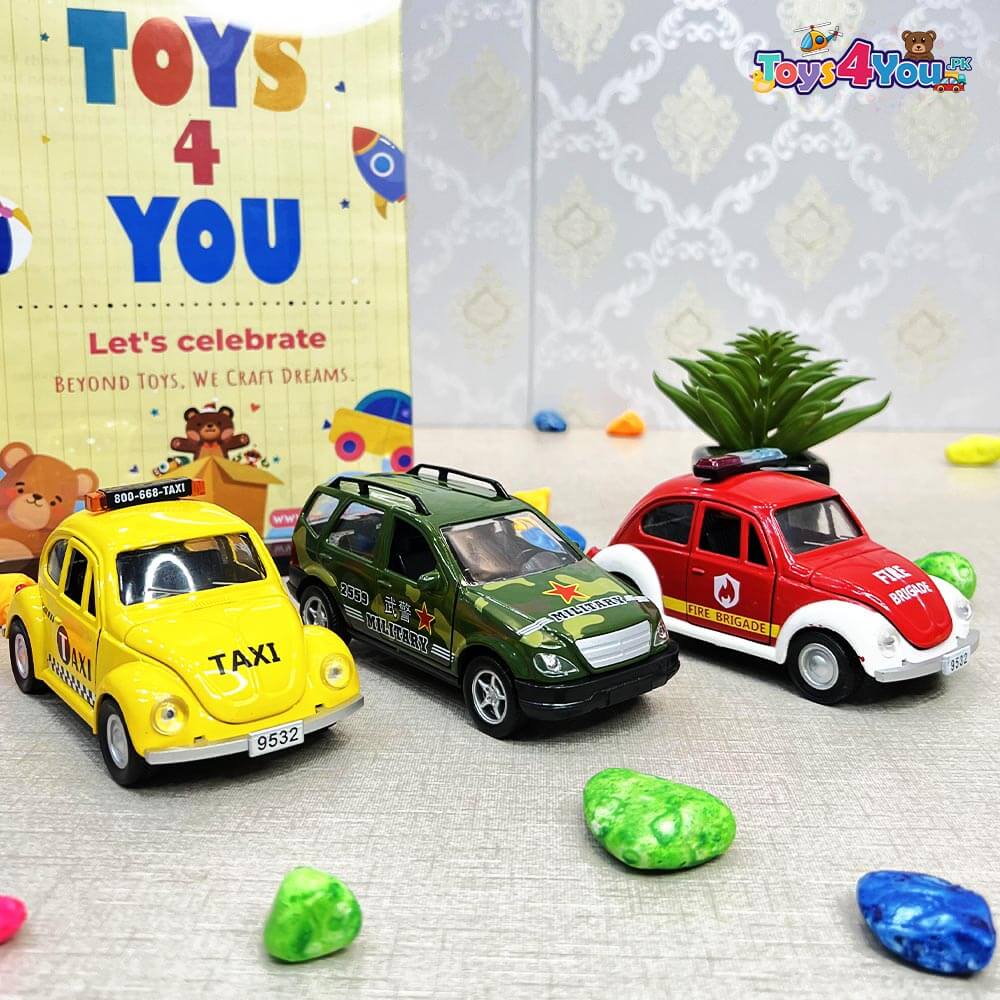 PACK OF 3 KIDS METAL DINKEY CAR COLLECTION