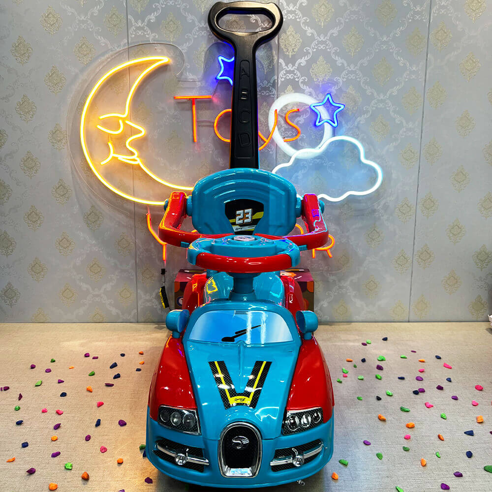 BUGATTI  2 IN 1 KIDS TOLO CAR WITH HANDLE