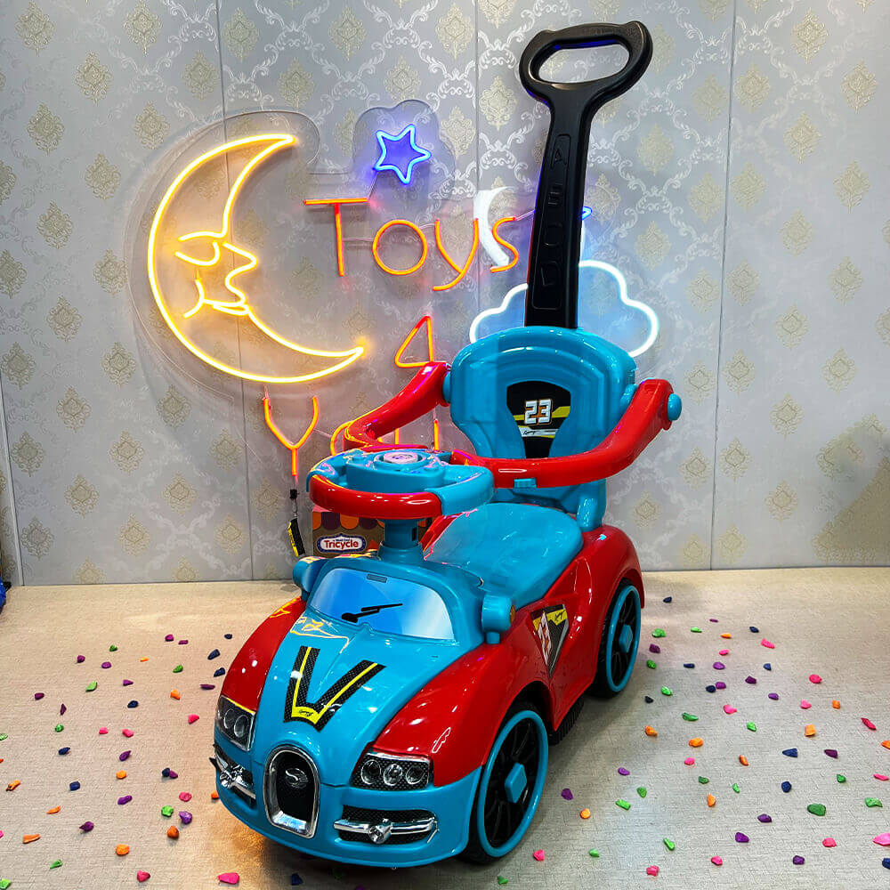 BUGATTI  2 IN 1 KIDS TOLO CAR WITH HANDLE