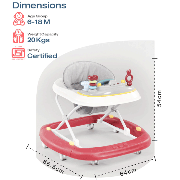 2 IN 1 BABY WALKER IN FIBER BASE WITH SWING