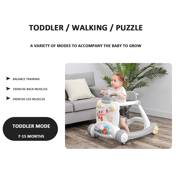 PREMIUM 2 IN 1 BABY ACTIVITY WALKER IN FIBER MATERIAL WITH MUSICAL T Toys4you.pk